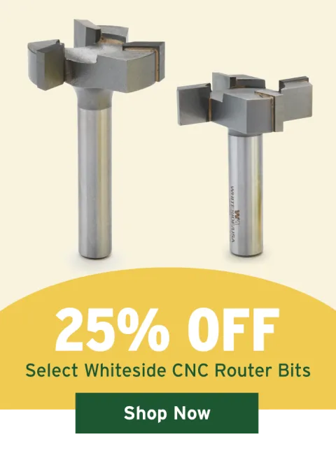 25% off select Whiteside CNC router bits