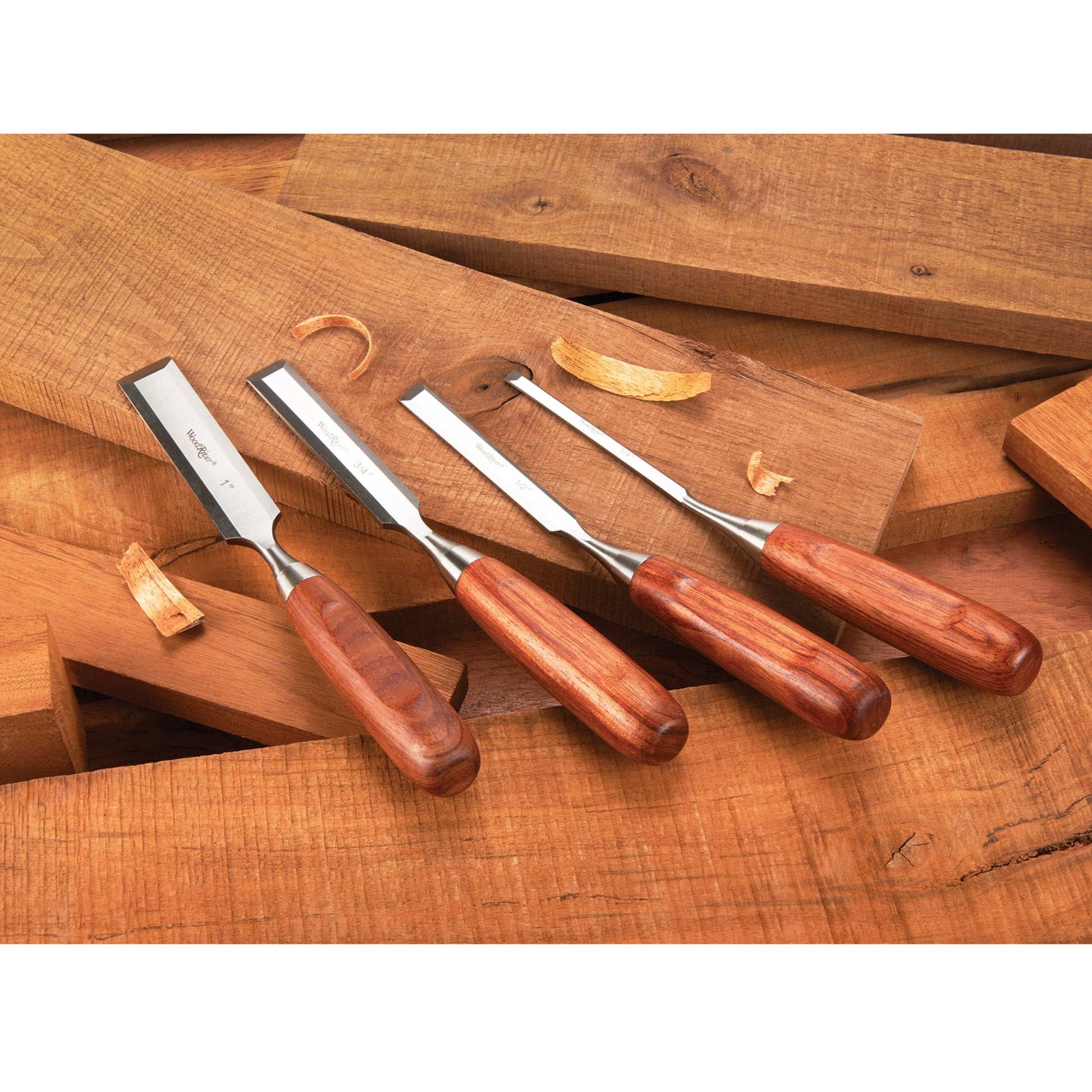 Bent Paring Chisel Set - 4 Piece alt 0