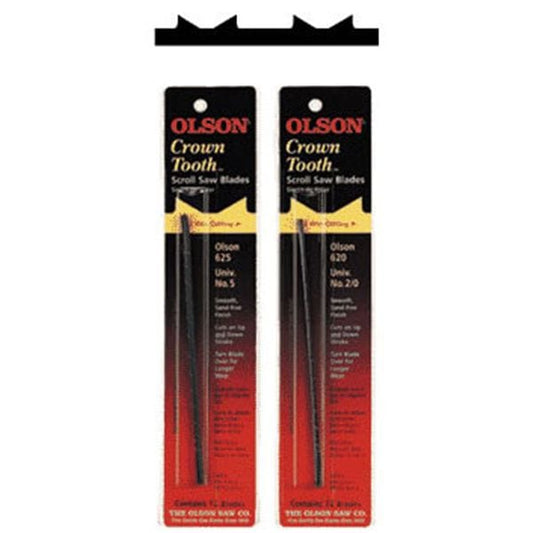 Crown Tooth Scroll Saw Blade .018" x .053" x #9 x 6 TPI, 12 Pack