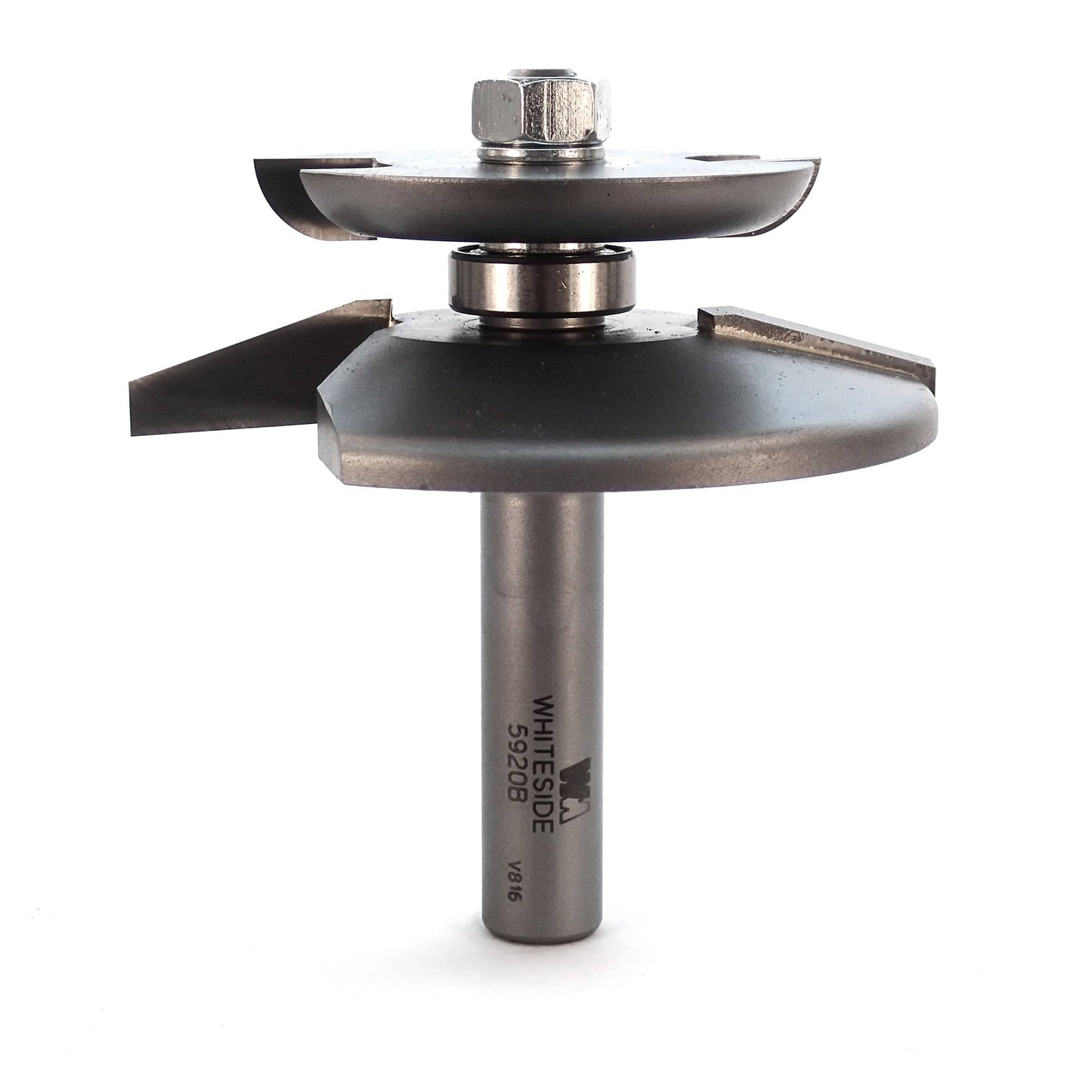 5920B 2-Wing Large Raised Panel Router Bit 3-1/4" D with Back Cutter, Straight alt 0