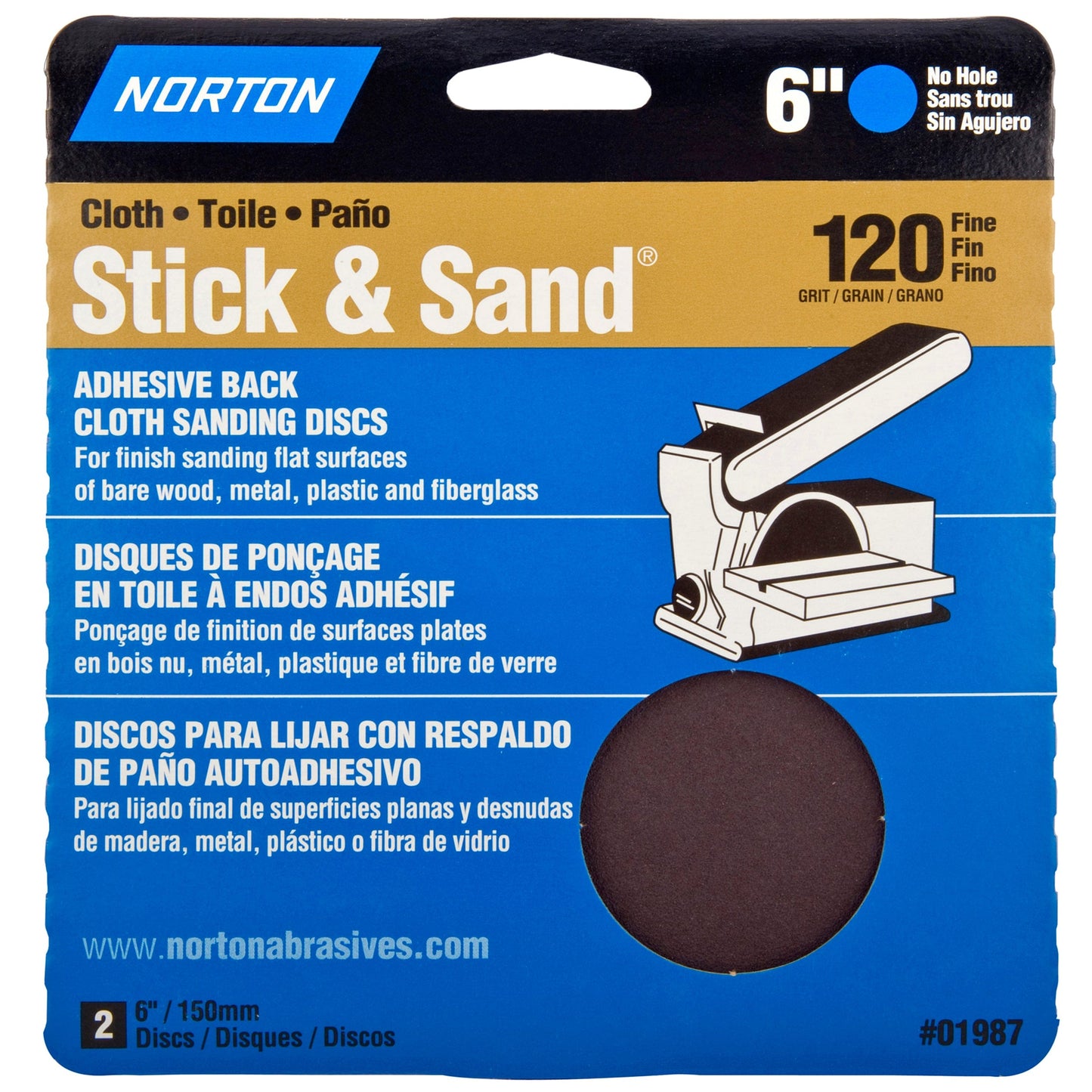 6in PSA Cloth Disc 120Grit alt 0