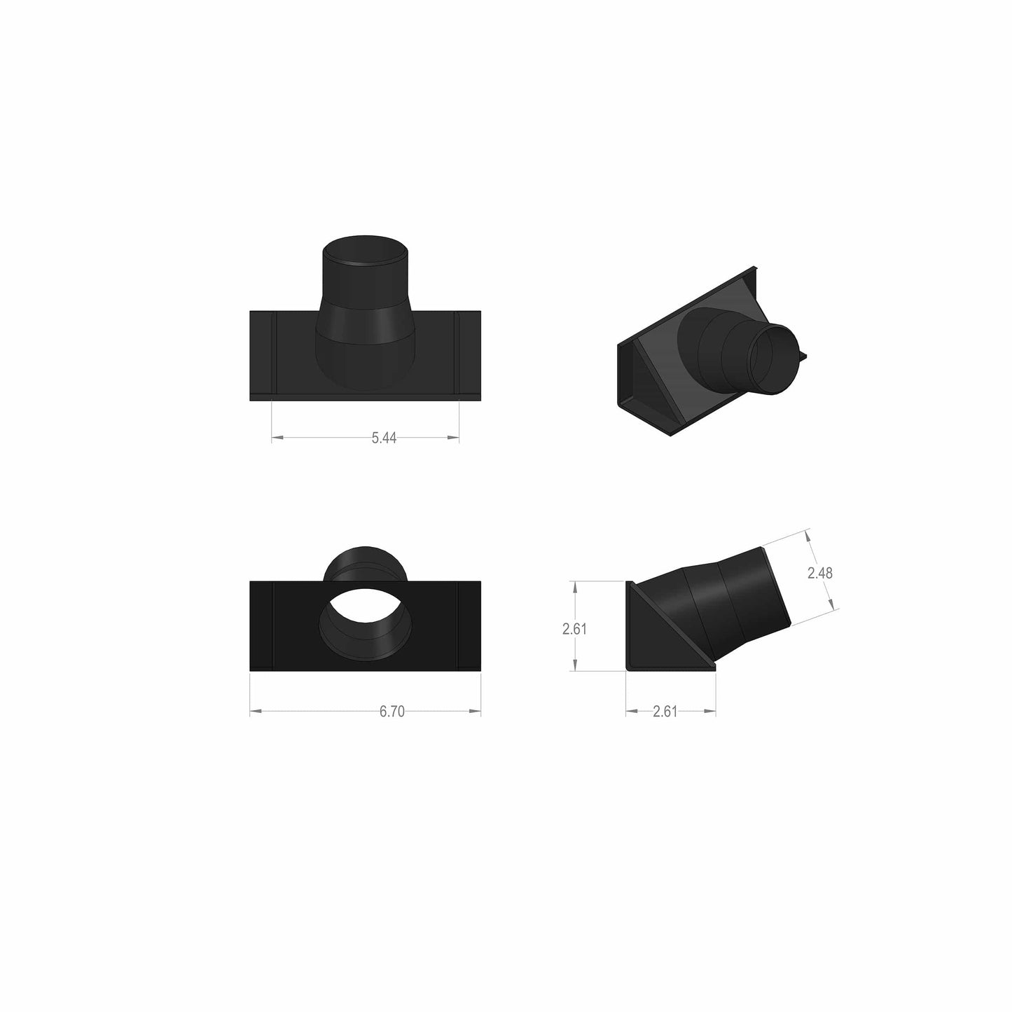 2-1/2" ABS Fence Adapter Fitting for Dust Extraction System alt 0