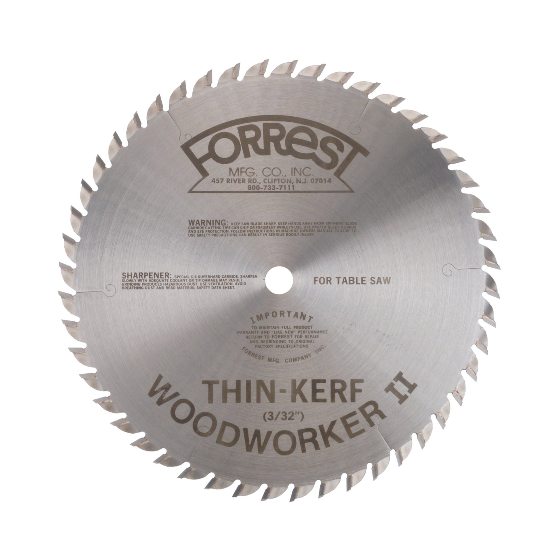 Woodworker II Saw Blade 10" x 48 Tooth Thin Kerf alt 0