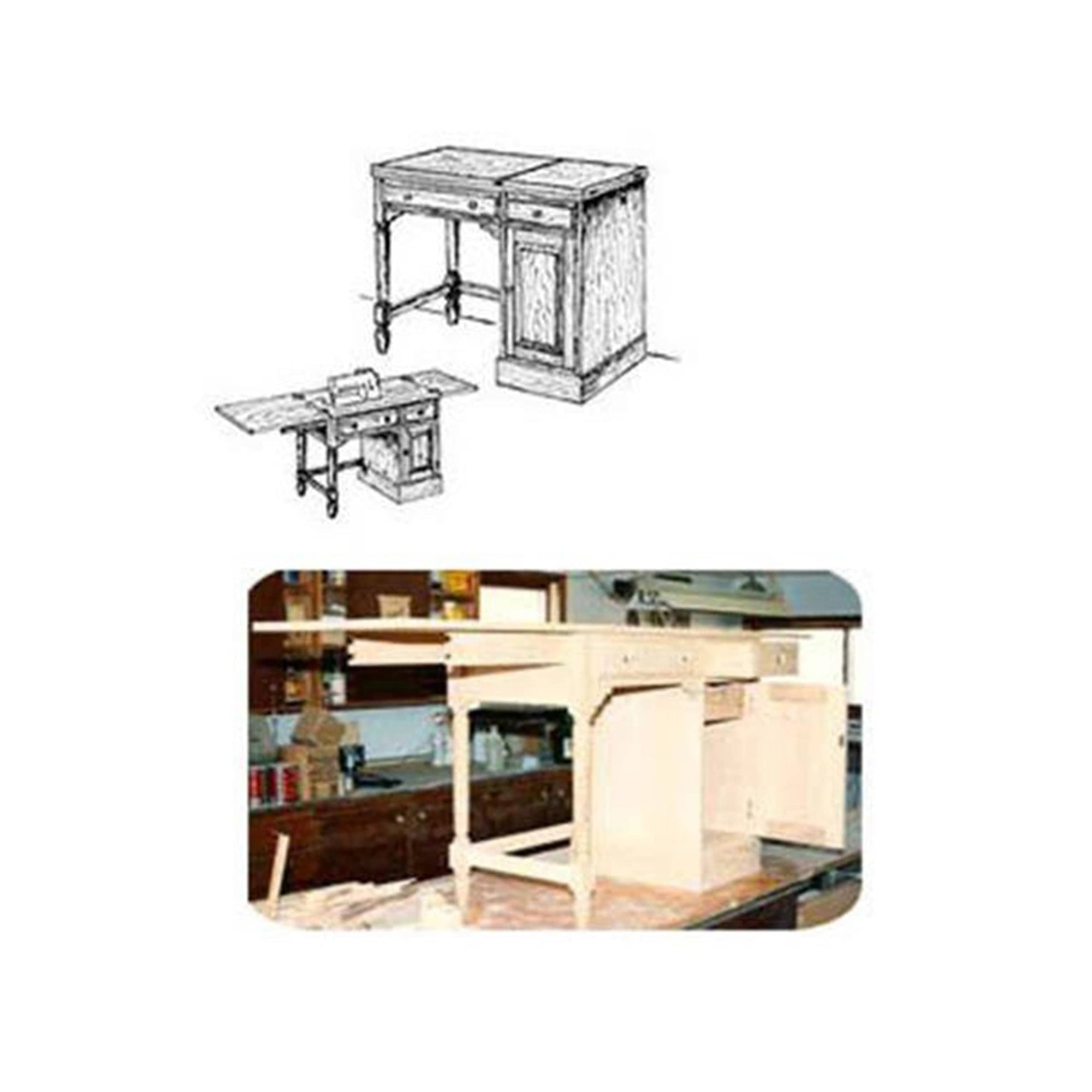 Woodworking Project Paper Plan to Build Sewing Desk alt 0