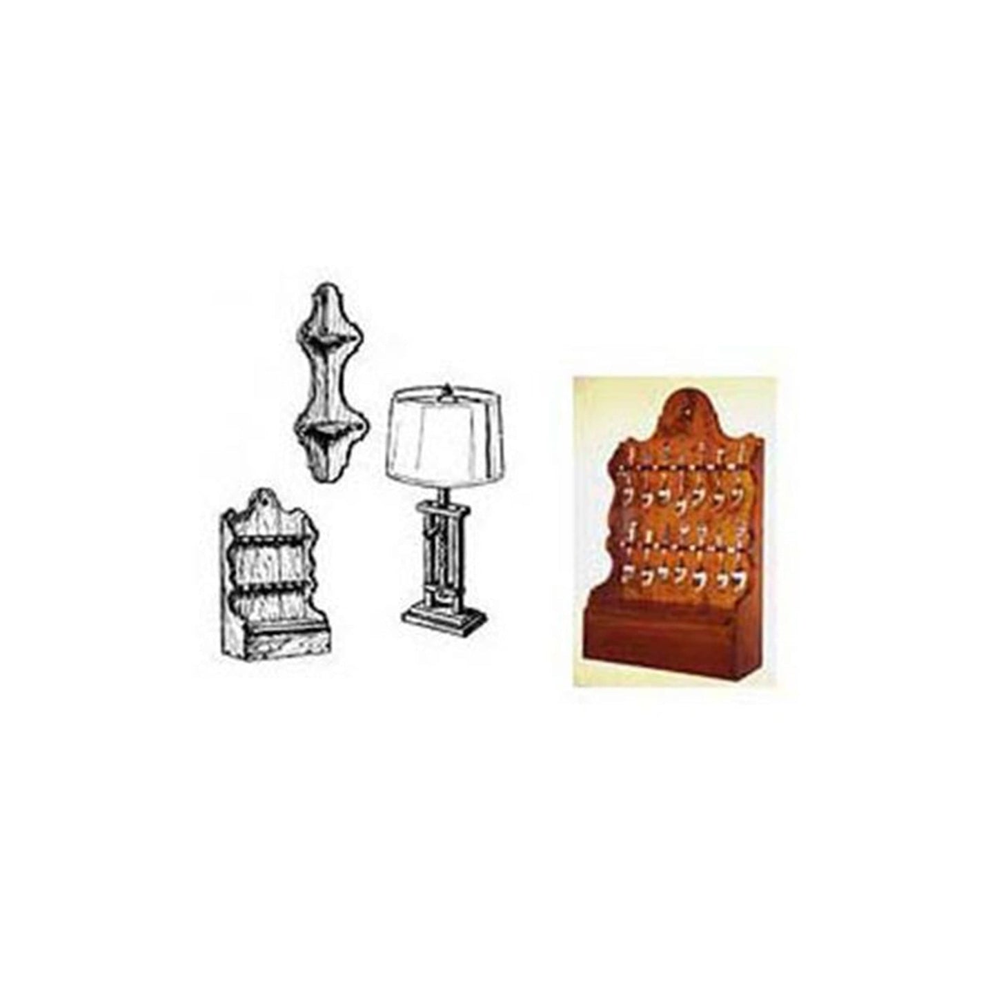 Woodworking Project Paper Plan to Build Spoon Rack, Shelf, Ratchet Lamp alt 0