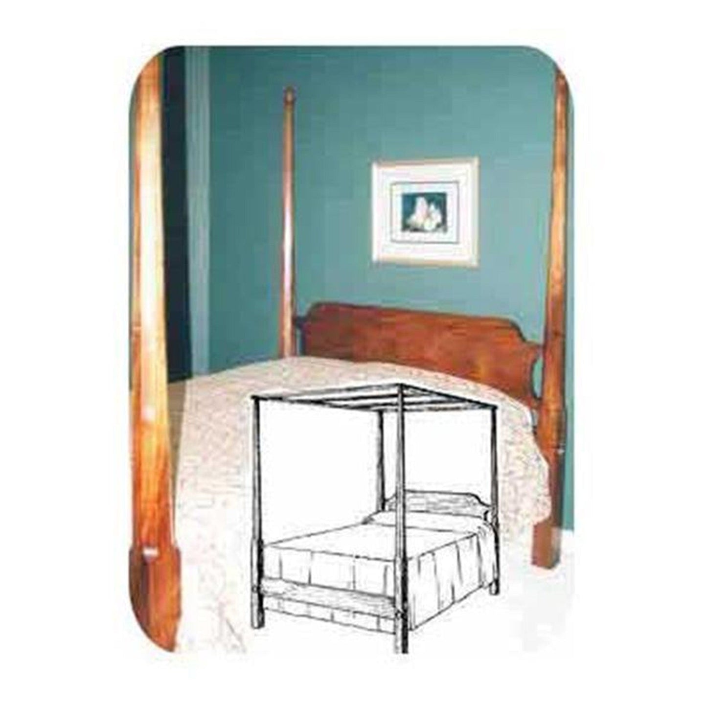 Woodworking Project Paper Plan to Build Pencil Post Canopy Bed alt 0