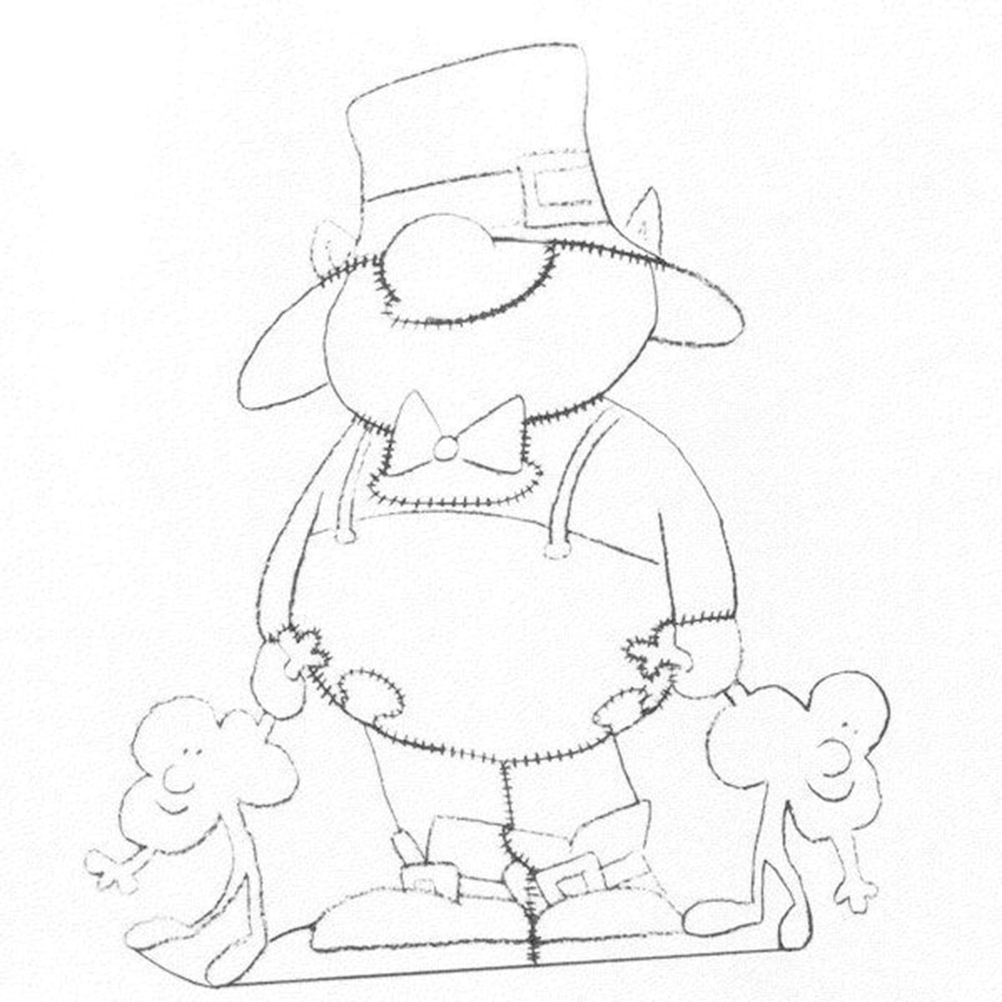 Woodworking Project Paper Plan to Build Leprechaun with Shamrocks alt 0