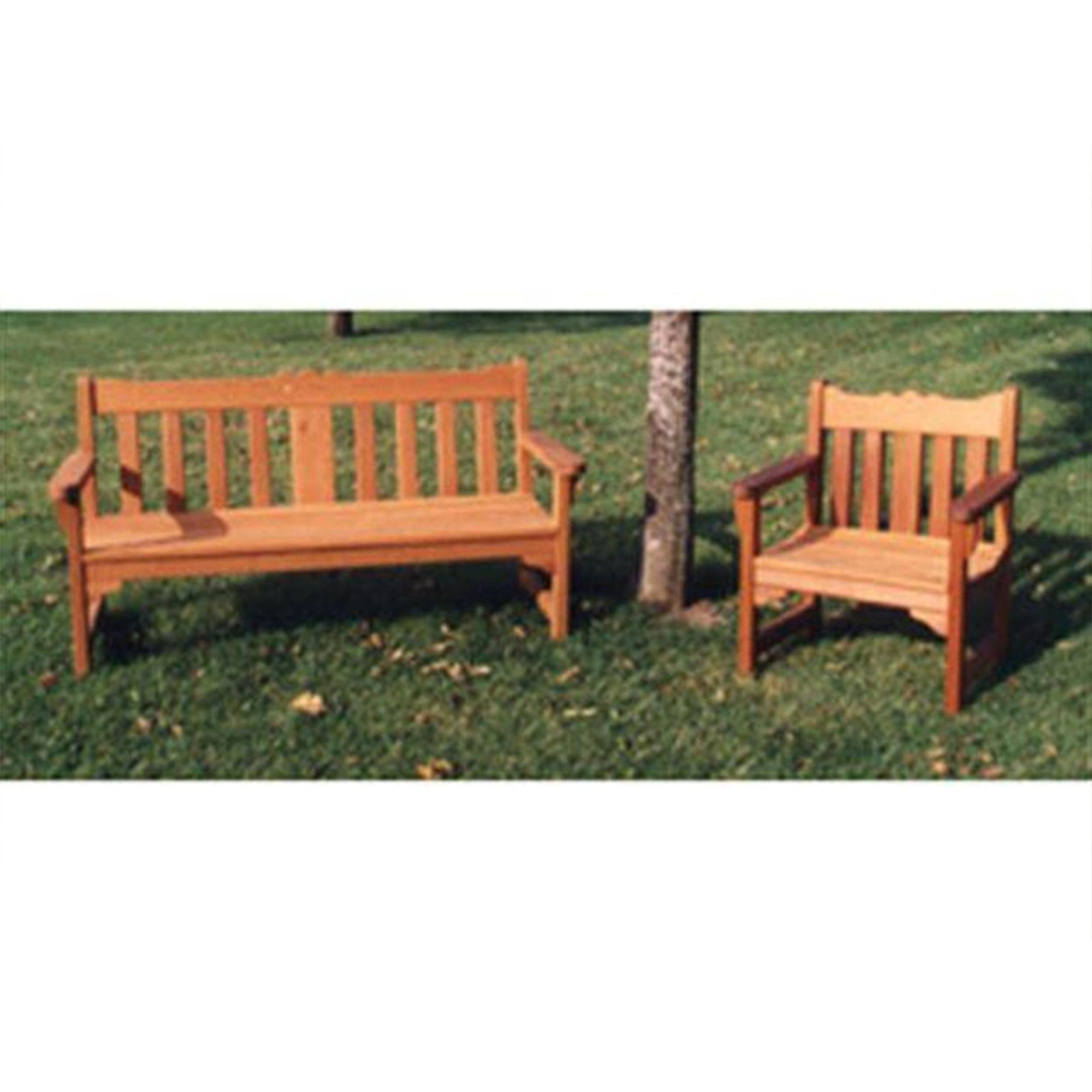 Woodworking Project Paper Plan to Build English Style Garden Bench and Chair alt 0