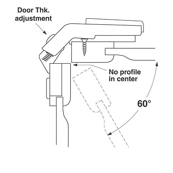 60° Clip Top Bi-Fold Hinge Inside Corner Pair alt 0