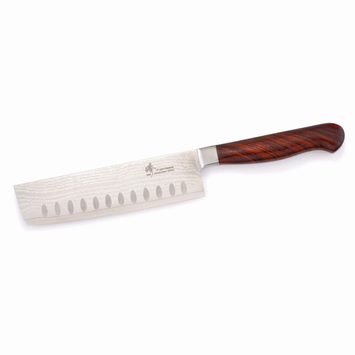 Nakiri Knife for Cutting Delicate Vegetables - 11-1/2" - Damascus - Unfinished Kit alt 0