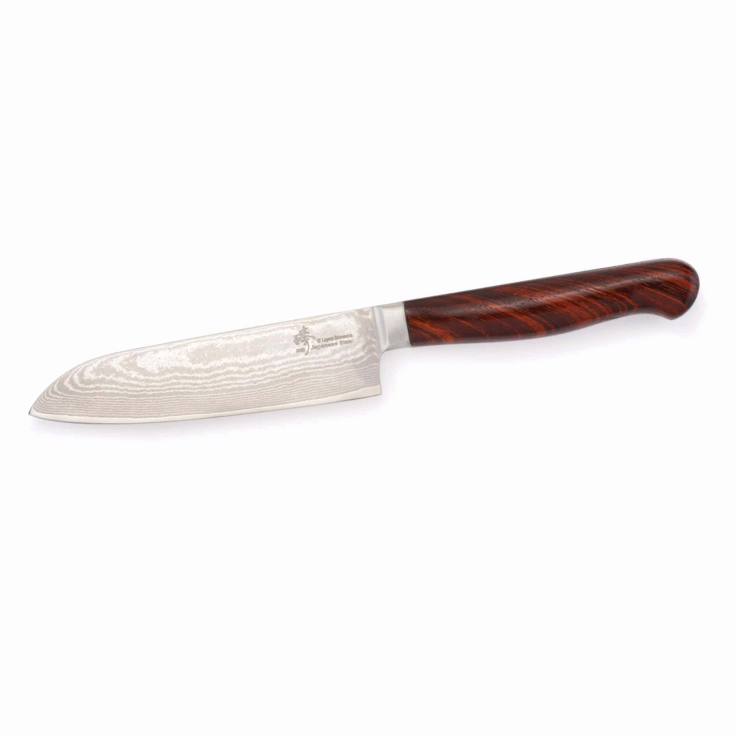 Santoku Knife for Mincing Slicing and Dicing Vegetables - 9-5/16" - Damascus - Unfinished Kit alt 0