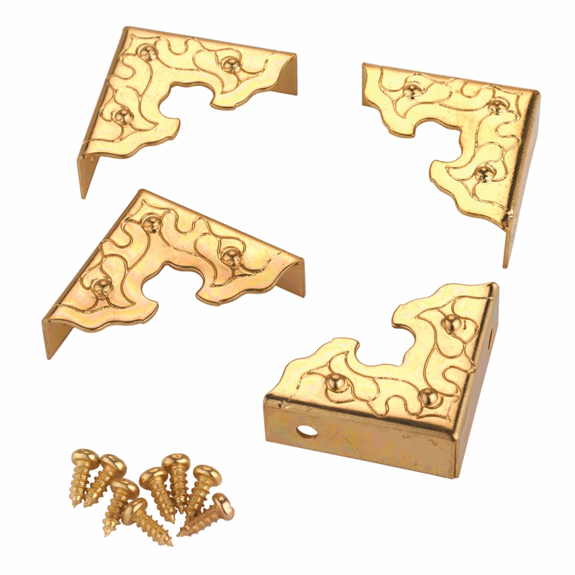 Filigree Box Corners - Brass - 4 Piece alt 0
