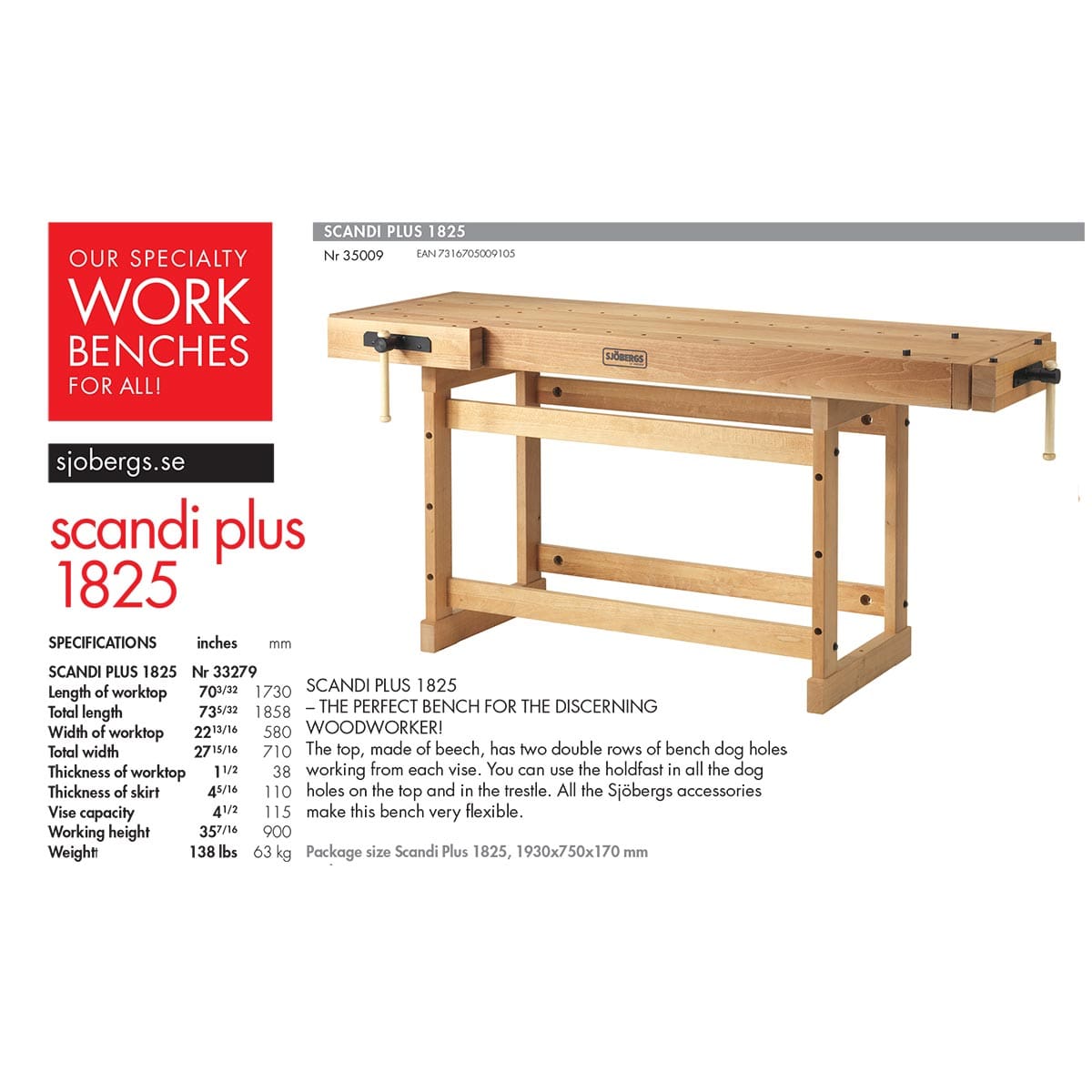 Scandi Plus 1825 Workbench alt 0