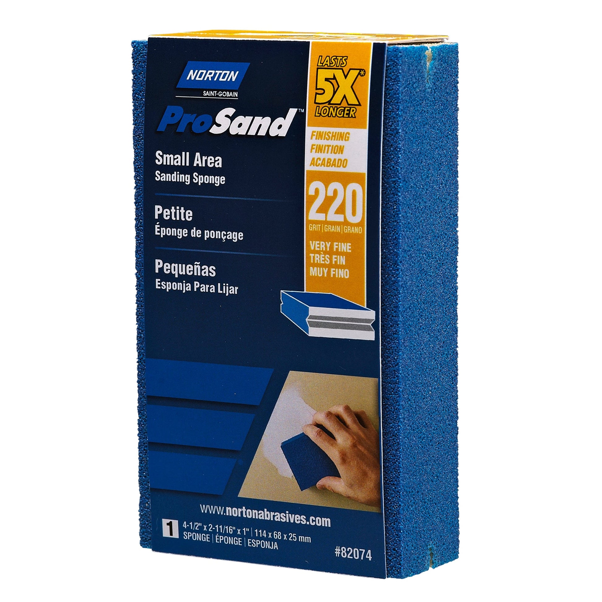 Norton ProSand 5X Small Area Sanding Spong 220G alt 0