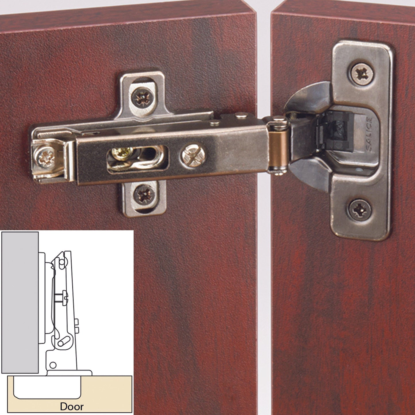 105° Silentia Soft Close 3/8" Overlay Frameless Hinge Titanium Finish Pair