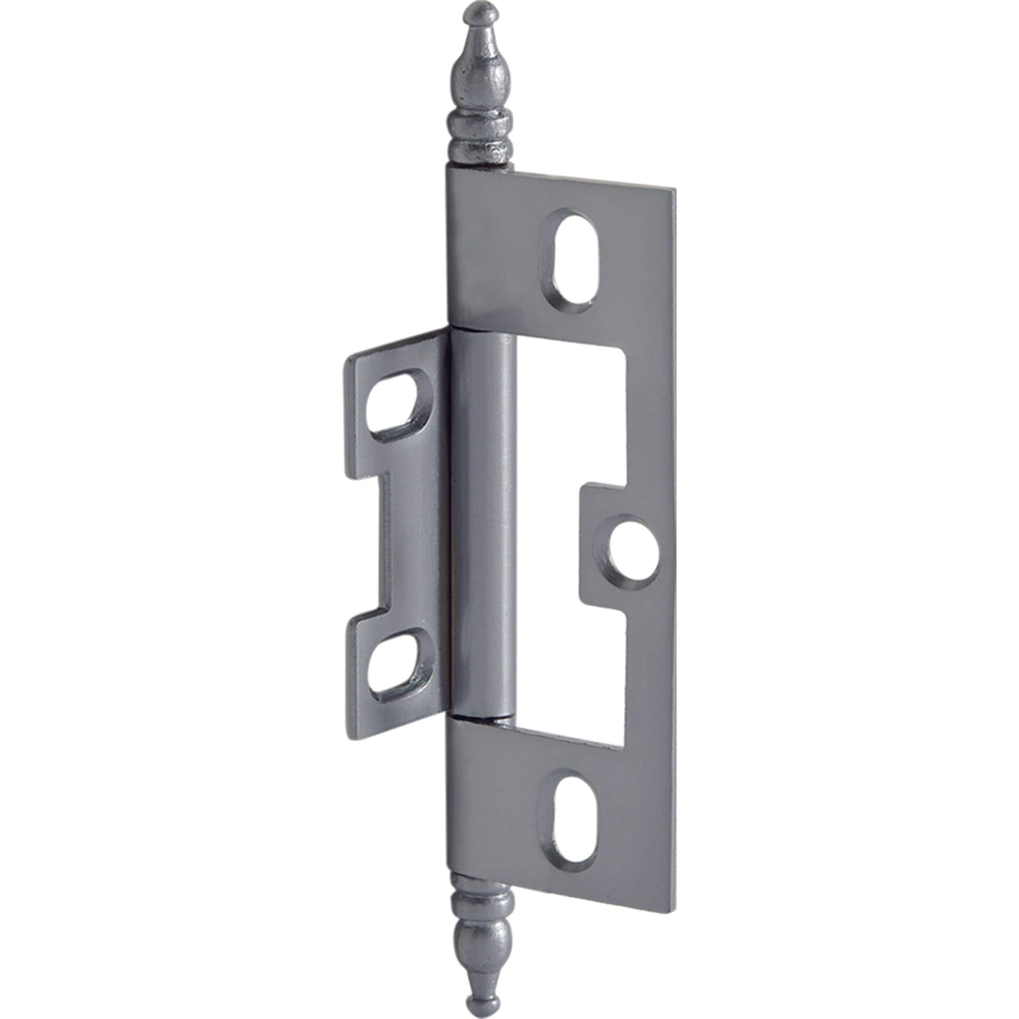 Non-Mortise Butt Hinge with Finial in Satin Chrome alt 0