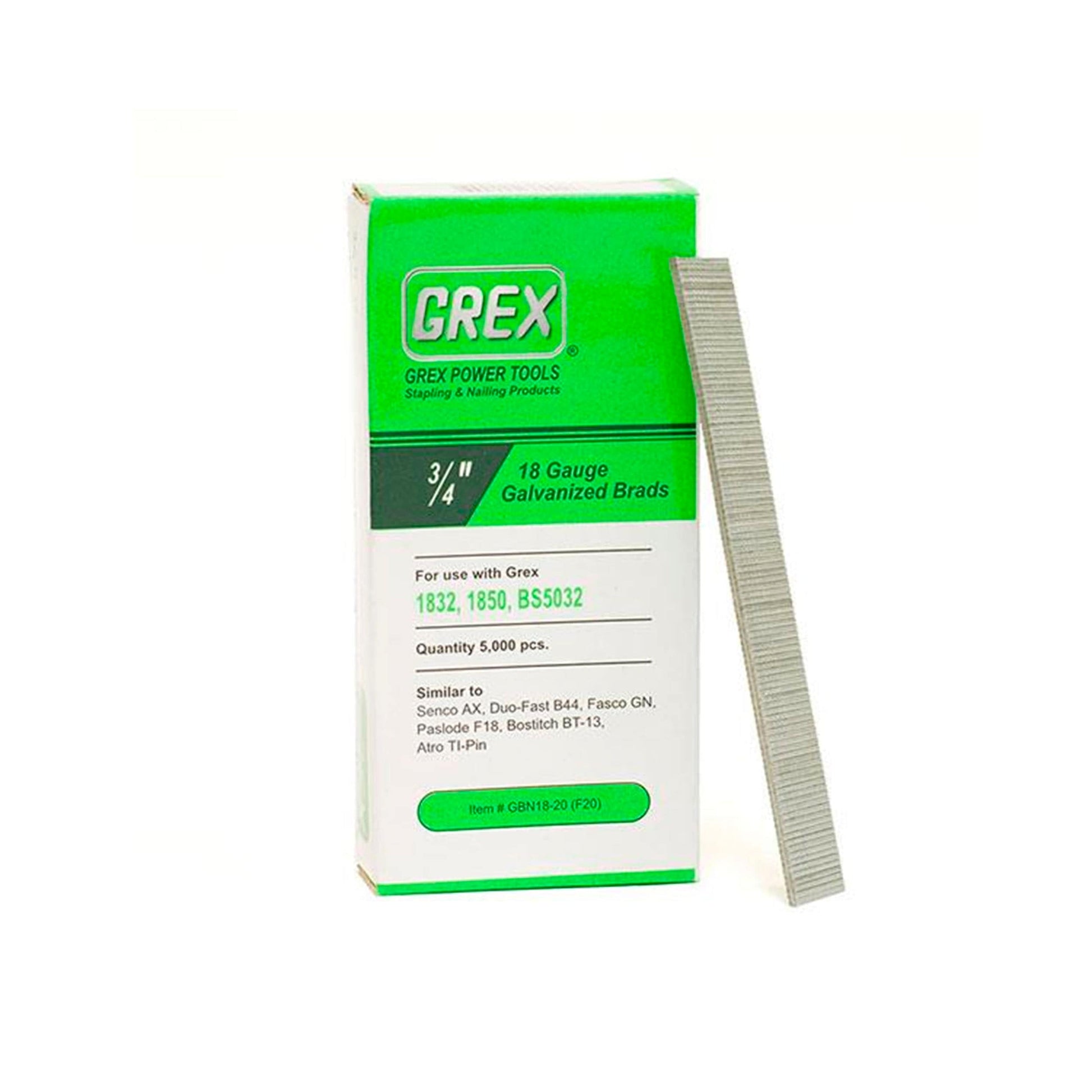 GREX 18 GA 3/4" Gal Brads, 5K alt 0