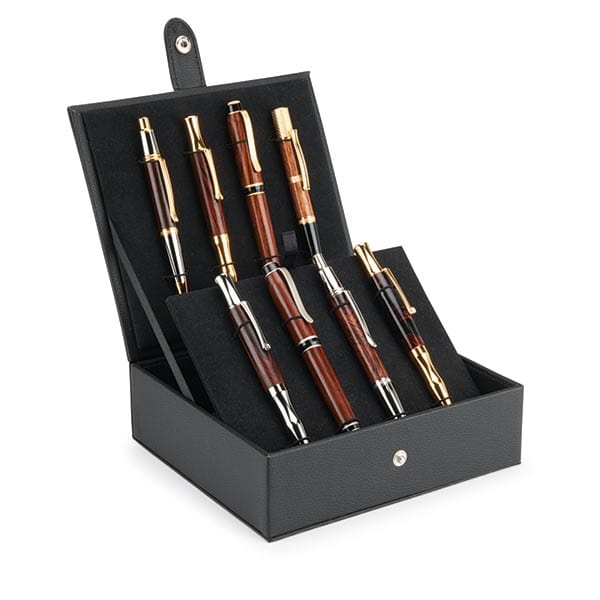 Faux Leather Pen and Pencil Display Case - Black alt 0