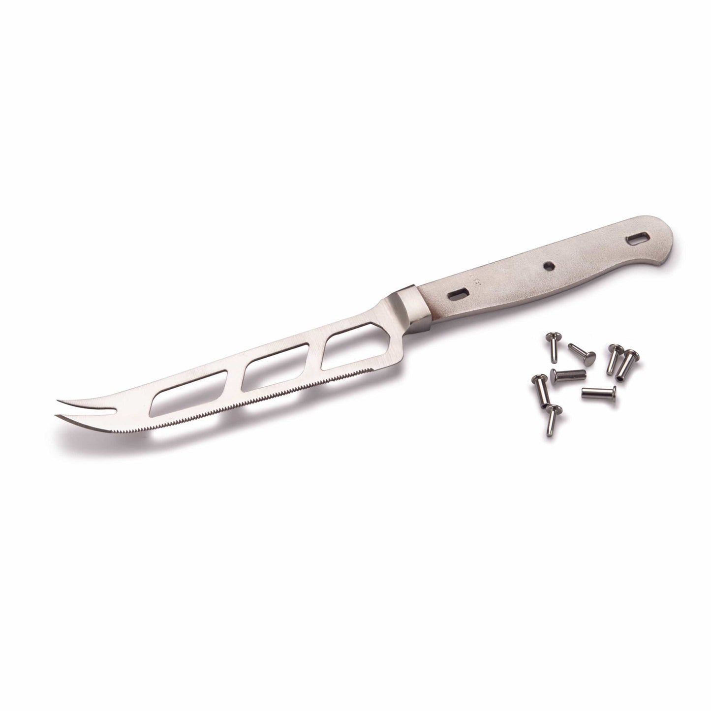 Cheese Knife with Fork Tip for Slicing and Serving - 9-1/4" - 440C SS - Unfinished Kit alt 0