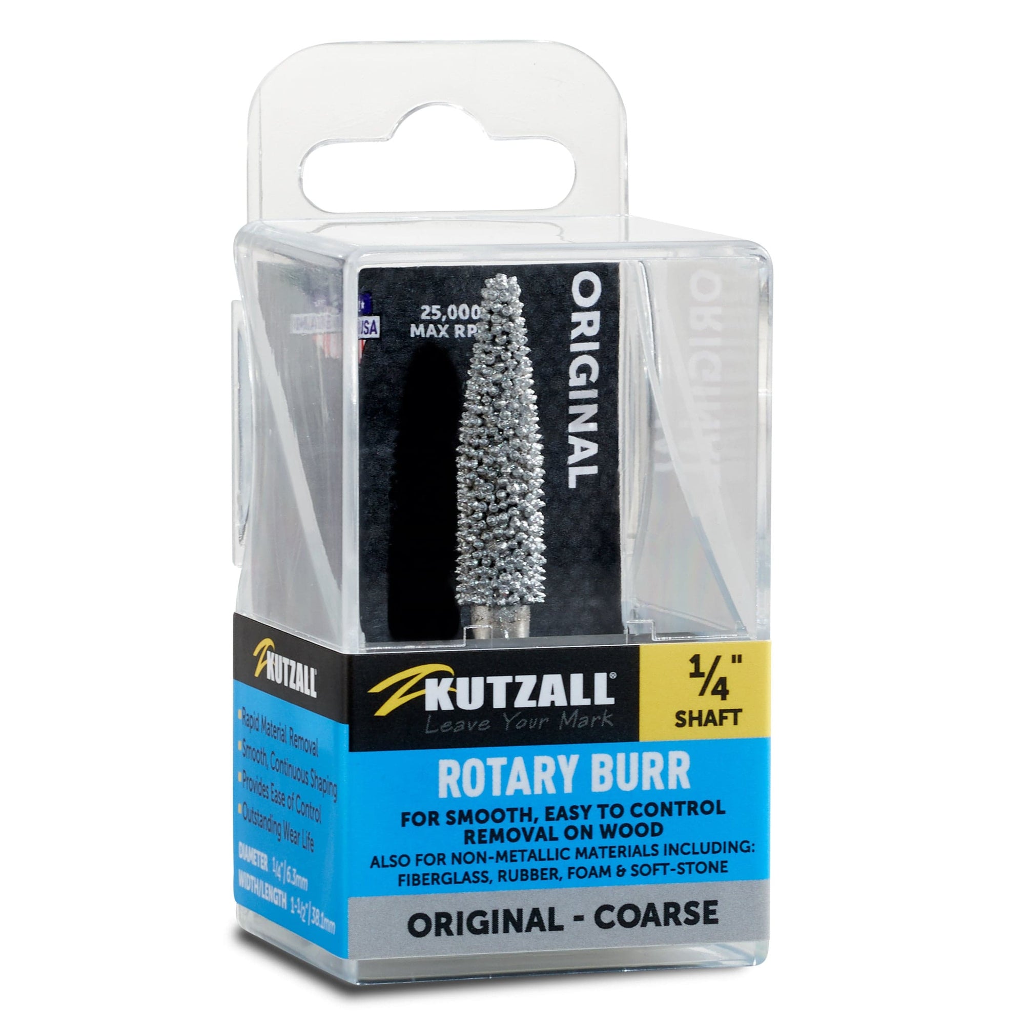Original Taper Burr, 1/4" Shaft, Coarse (1/4" x 1-1/2") alt 0