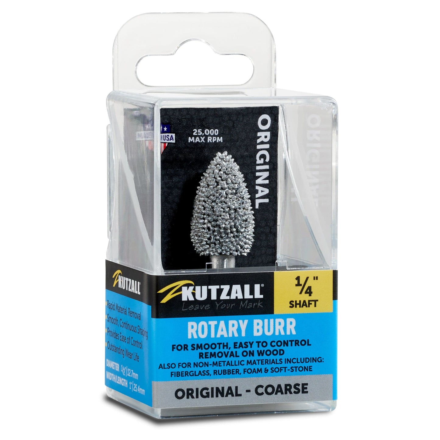 Original Flame Burr, 1/4" Shaft, Coarse (1/2" x 1") alt 0