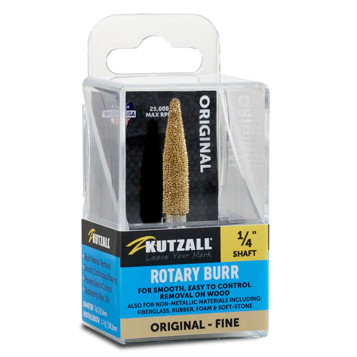Original Taper Burr, 1/4" Shaft, Fine (1/4" x 1-1/2") alt 0