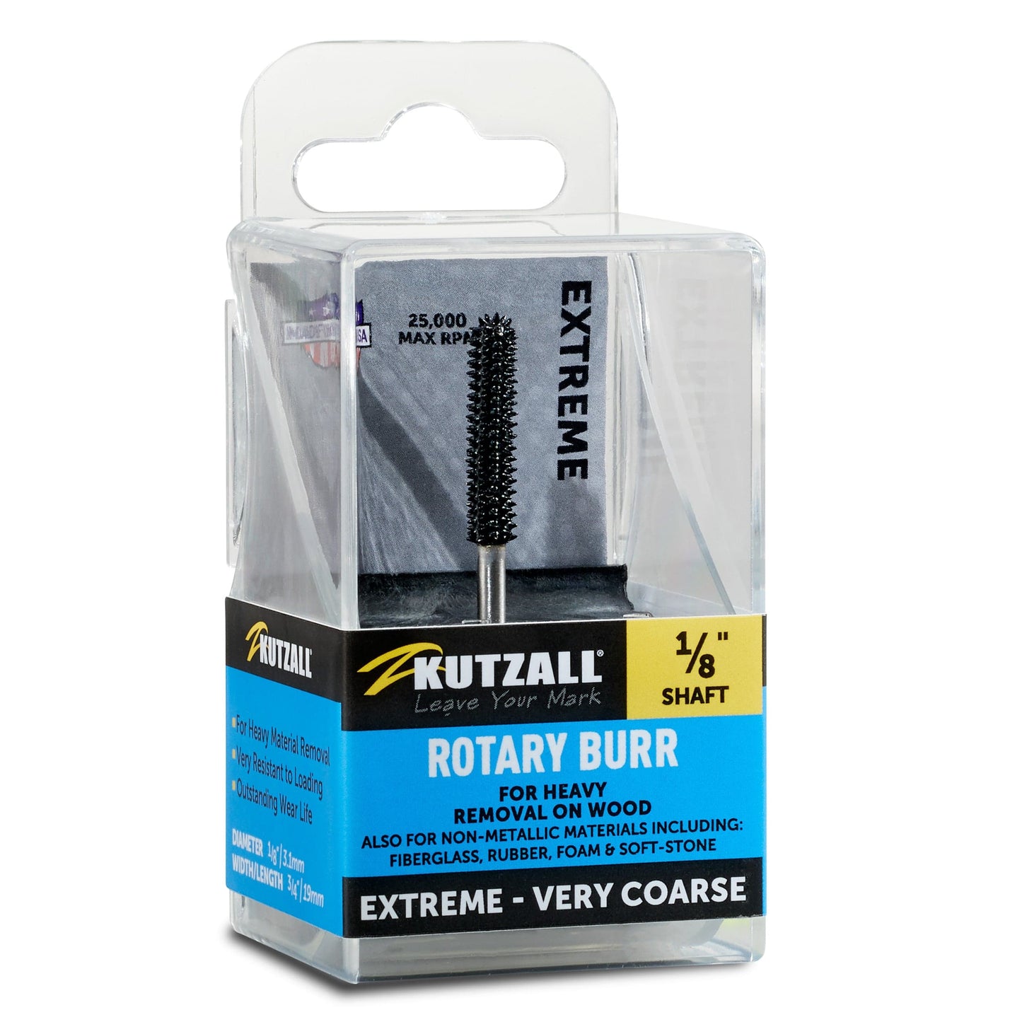 Extreme Ball Nose Burr, 1/8" Shaft, Very Coarse (1/8" x 7/8") alt 0