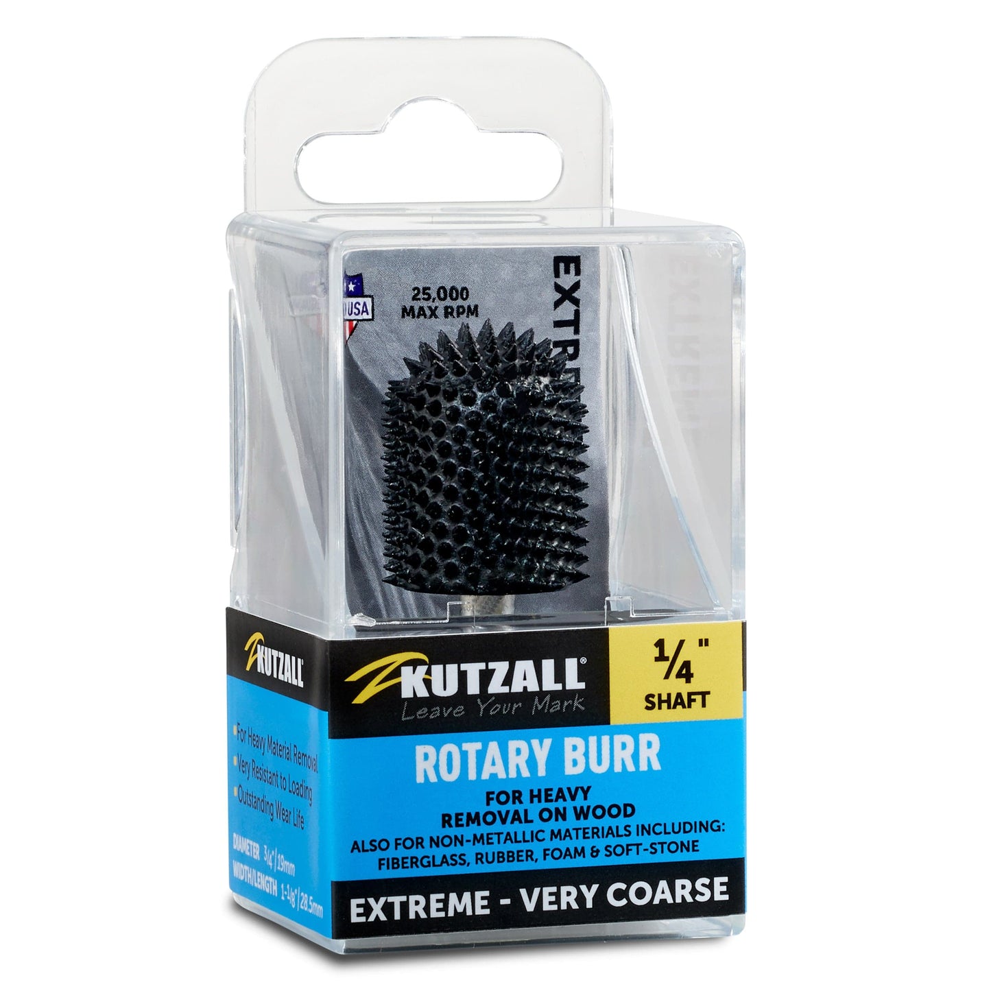 Extreme Ball Nose Burr, 1/4" Shaft, Very Coarse (3/4" x 1-1/8") alt 0