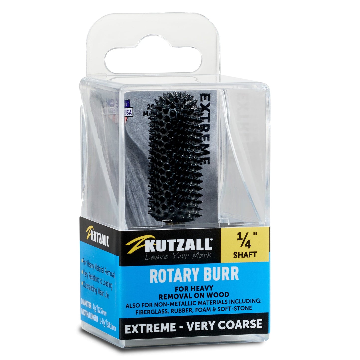 Extreme Ball Nose Burr, 1/4" Shaft, Very Coarse (1/2" x 1-1/2") alt 0