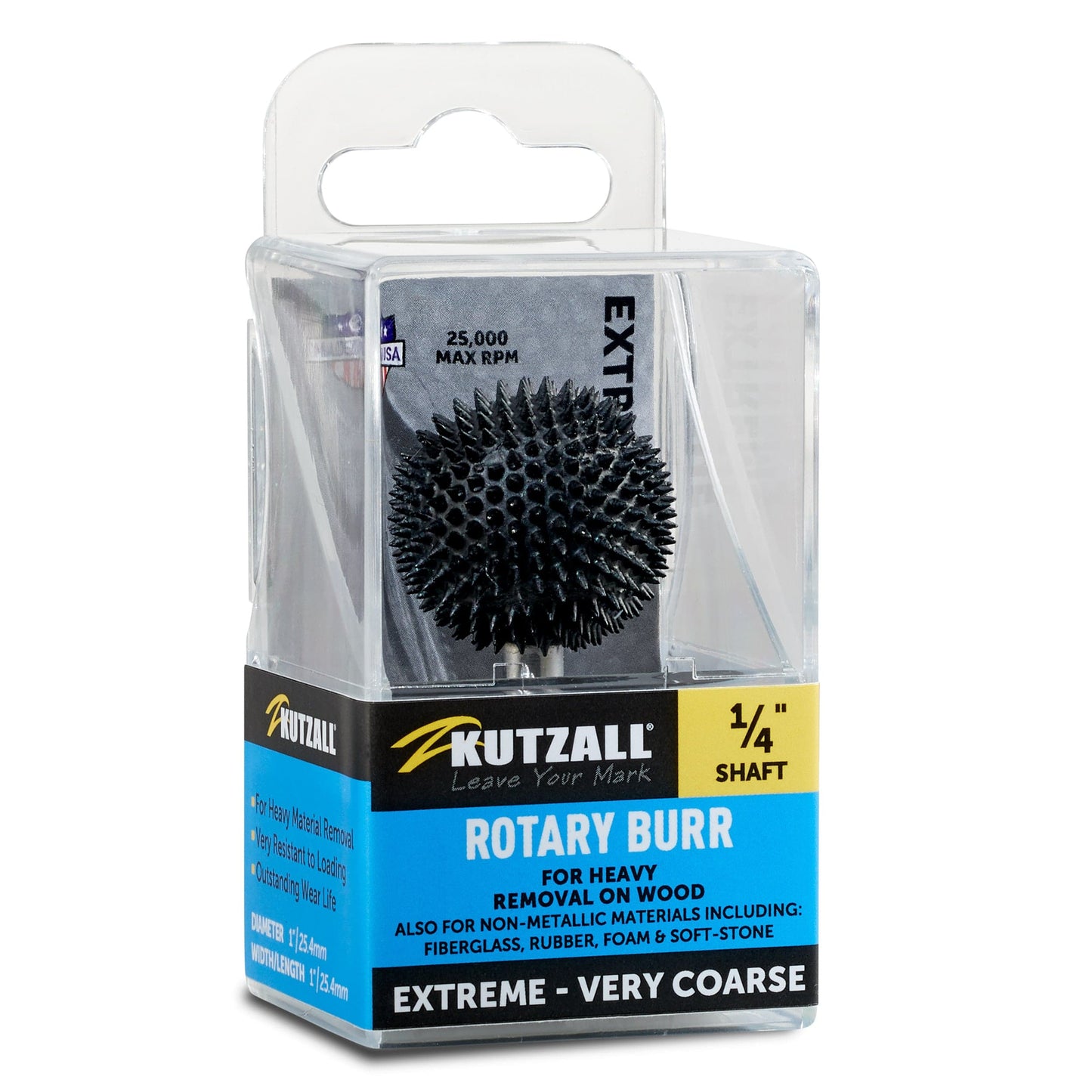 Extreme Sphere Burr, 1/4" Shaft, Very Coarse (1" x 1") alt 0