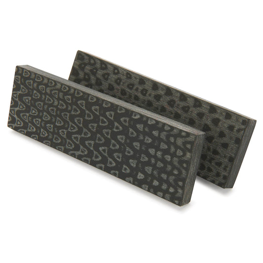 3D Micarta Knife Scales - 3/8" x 2" x 5" - Black and Gray Quail Feather - Pair alt 0