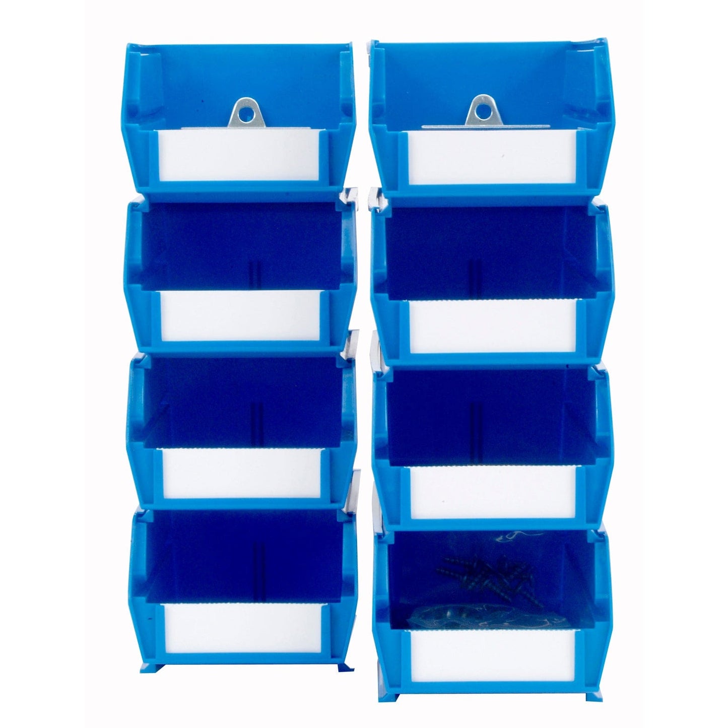 4pk each - Small & Medium Blue Hanging Bin & BinClip Kits alt 0