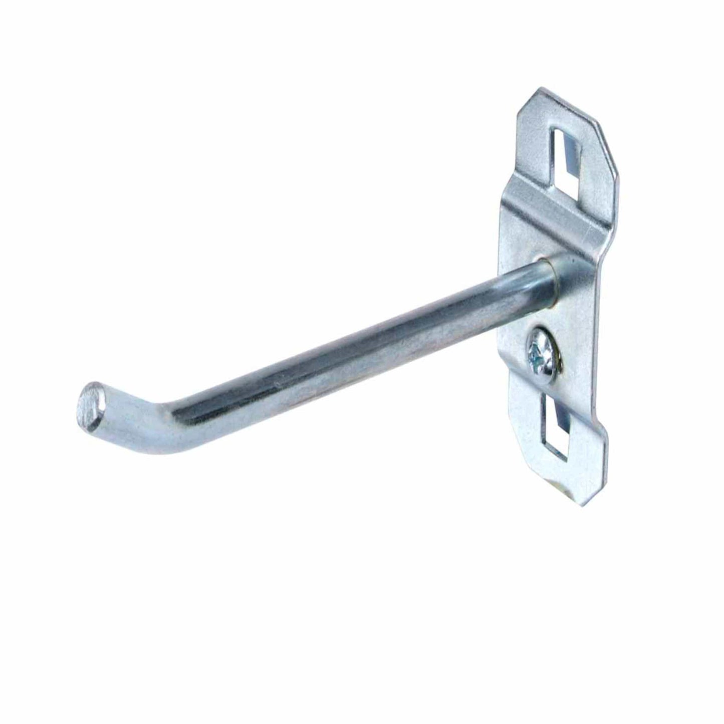 4 In. Single Rod 30 Degree Bend 3/16 In. Dia. Zinc Plated Steel Pegboard Hook for LocBoard, 5 Pack alt 0