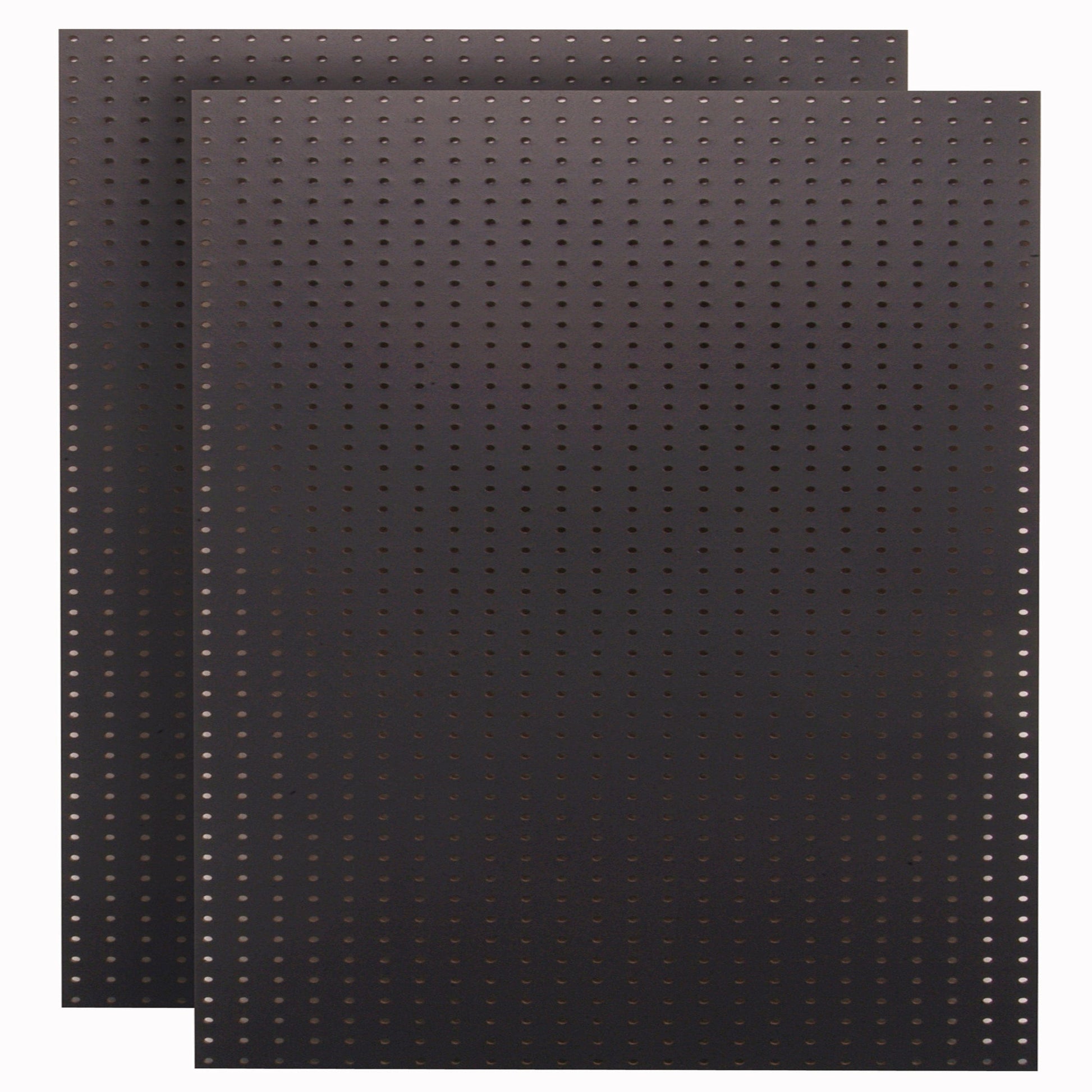 (2) 24 In. W x 48 In. H x 1/4 In. D Custom Painted Jet Black Heavy Duty Tempered Round Hole Pegboards alt 0