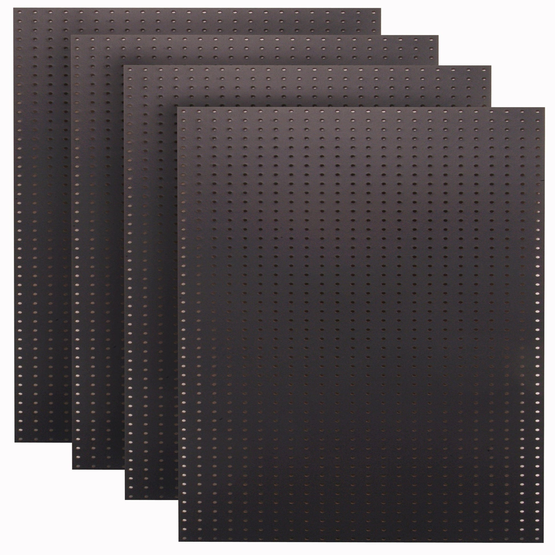 (4) 24 In. W x 48 In. H x 1/4 In. D Custom Painted Jet Black Heavy Duty Tempered Round Hole Pegboards alt 0