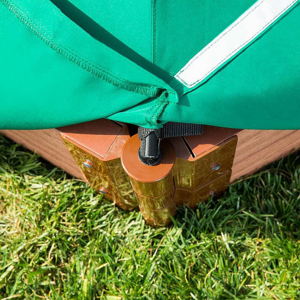 Classic Sienna 4' x 4' x 11" Composite Square Sandbox Kit with Telescoping Canopy/Cover - 2" profile alt 0