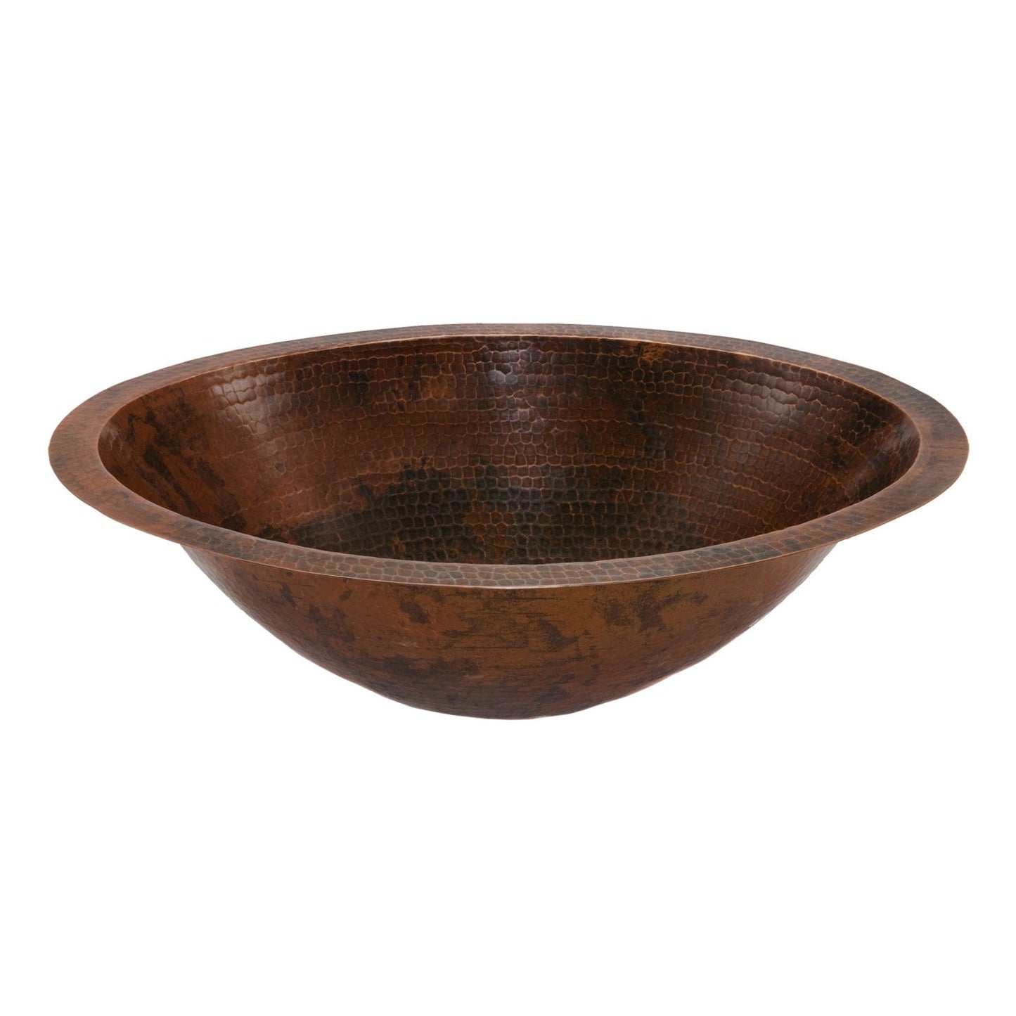 Master Bath Oval Under Counter Hammered Copper Bathroom Sink alt 0