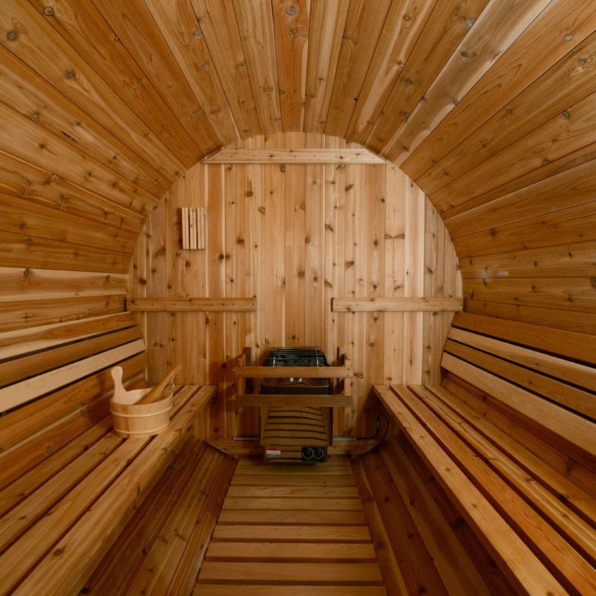Grandview Wood-Burning Barrel Sauna in Rustic Cedar alt 0