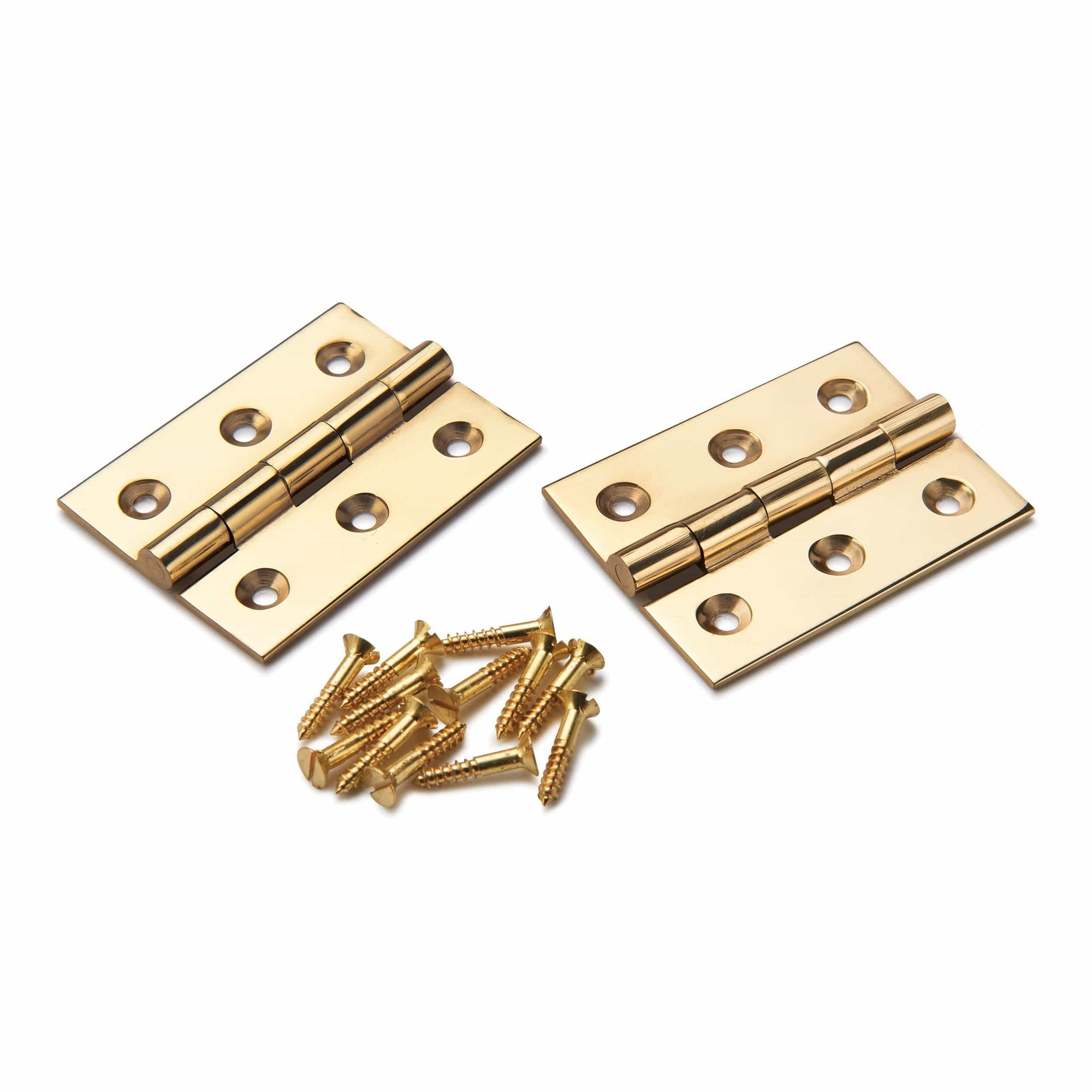 Cabinet Hinge Polished Brass 2" x 1-1/2" Pair alt 5