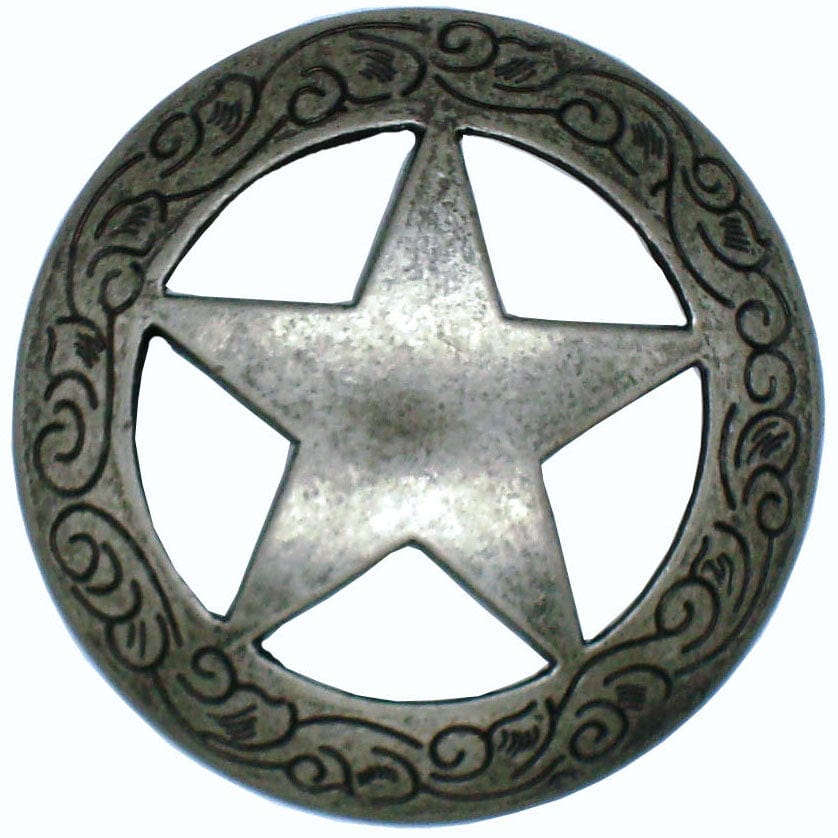 Star Knob with Engraved Edge, Nickel Oxide alt 0