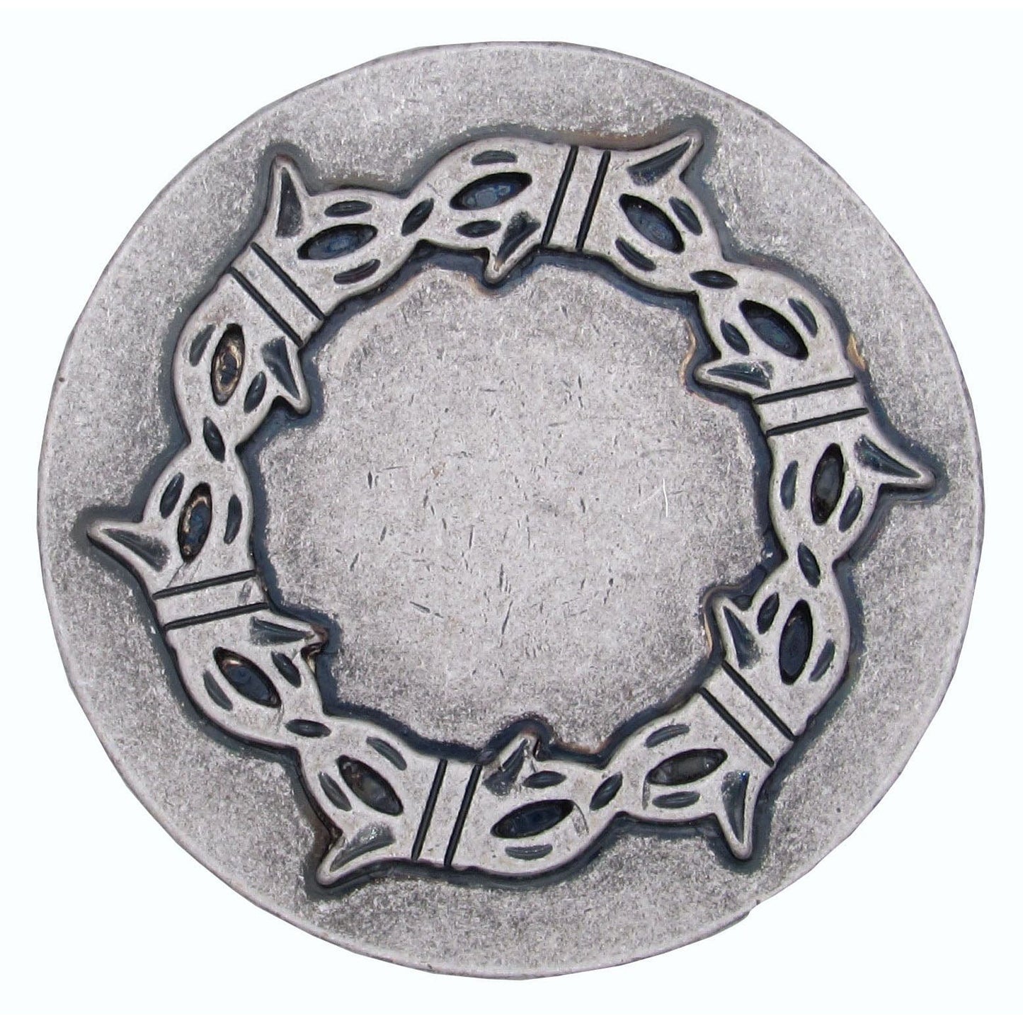 Round Knob with Barbed Wire, Old Silver alt 0