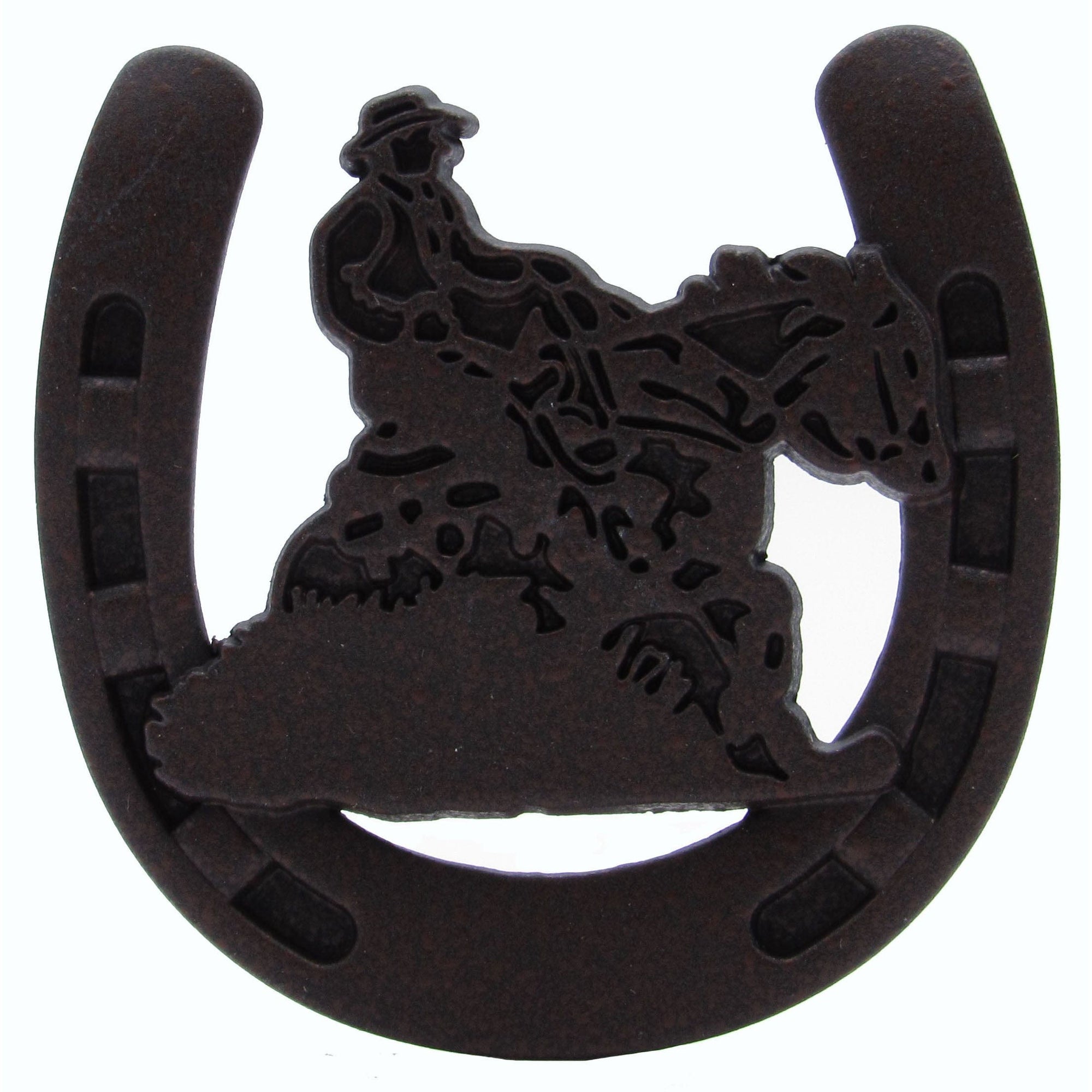 Riding Cowboy Horseshoe Knob, Rust Brown alt 0