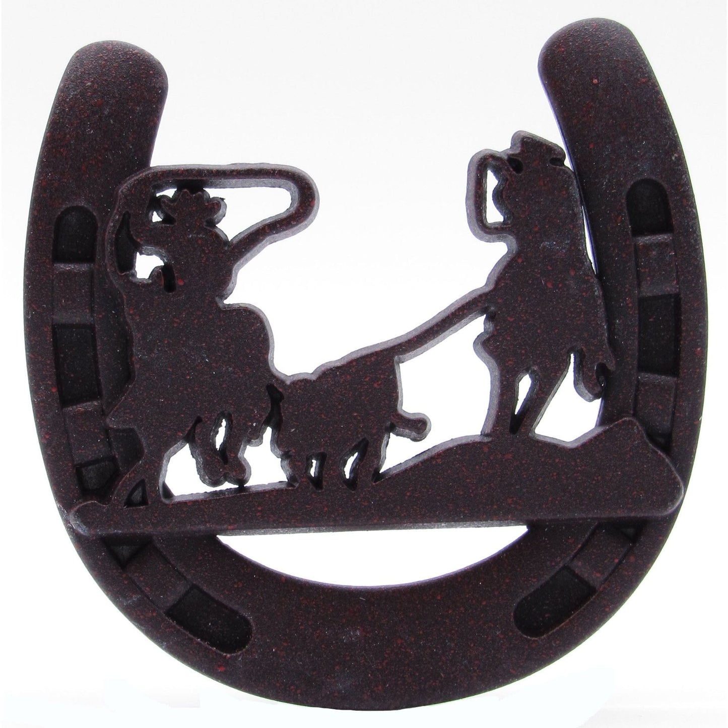 Cowboys Roping Calf Horseshoe Knob, Rust Brown alt 0