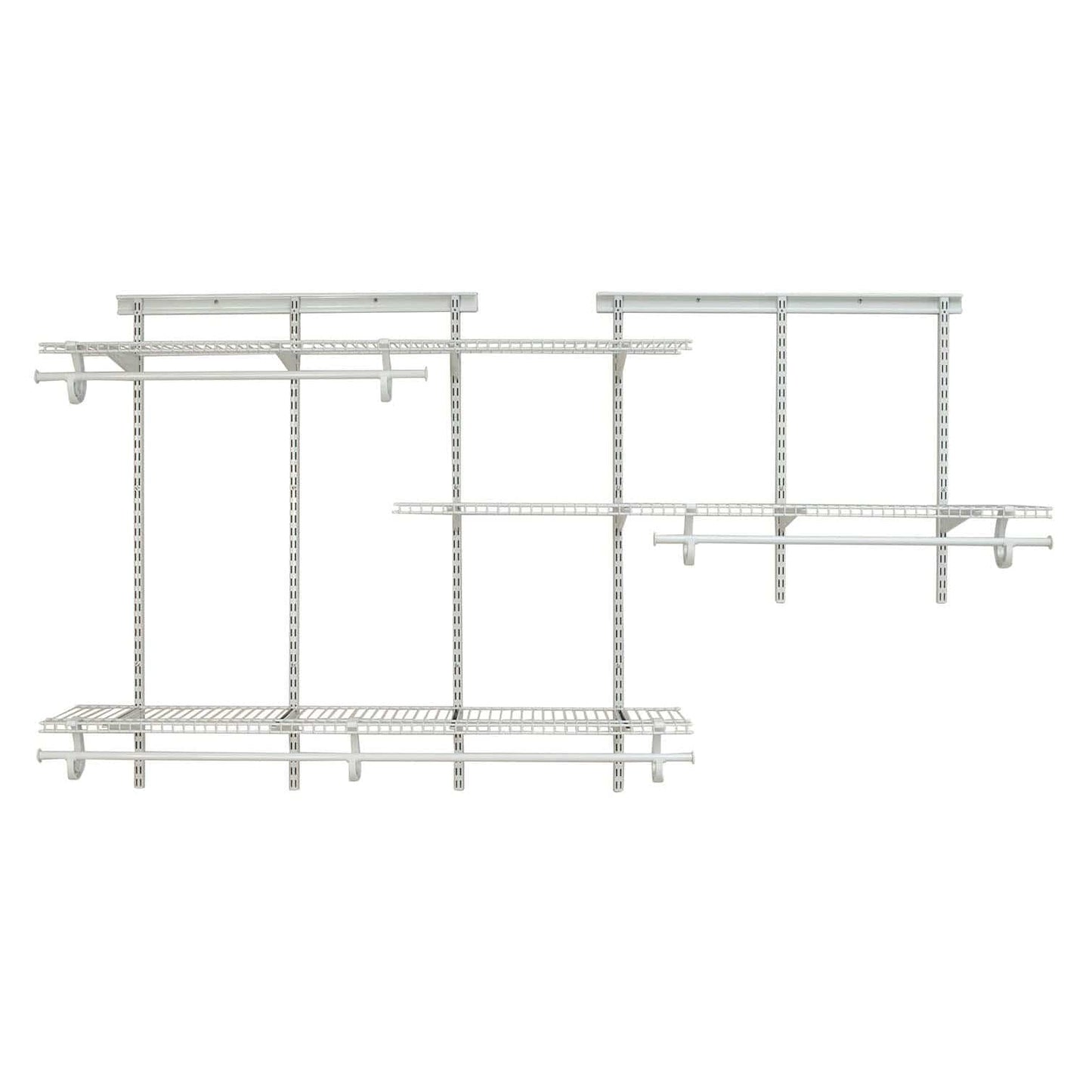 ShelfTrack Adjustable Closet Organizer 5' - 8' W, White alt 0