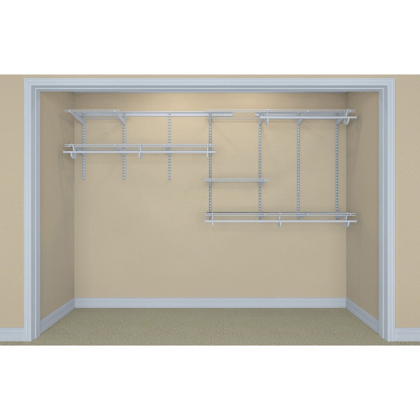 ShelfTrack Adjustable Closet Organizer 7' - 10' W, White alt 0
