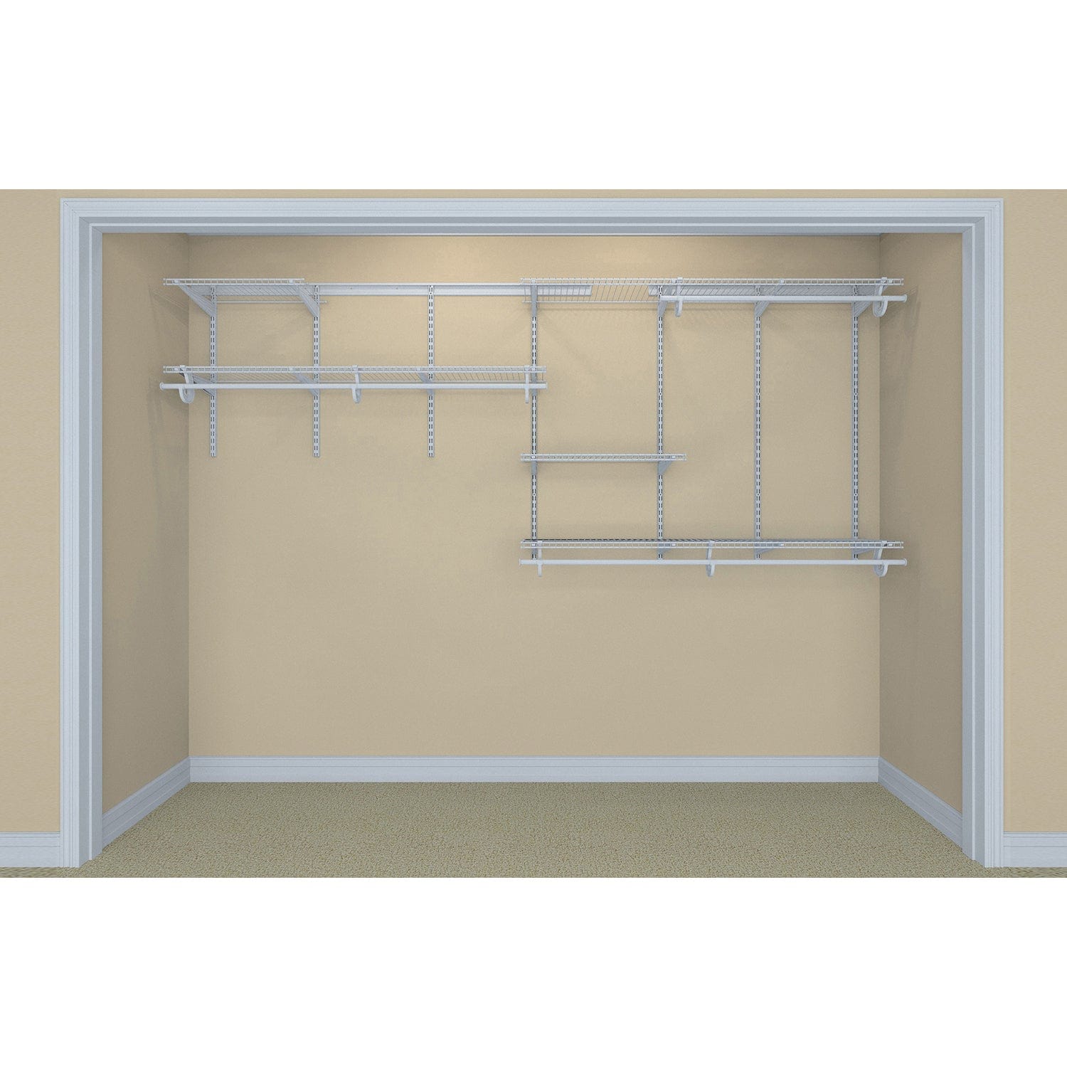ShelfTrack Adjustable Closet Organizer 7' - 10' W, White alt 0