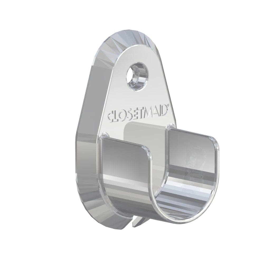 Premium Wood Shelf Hang Rod Pole Cup, Chrome alt 0