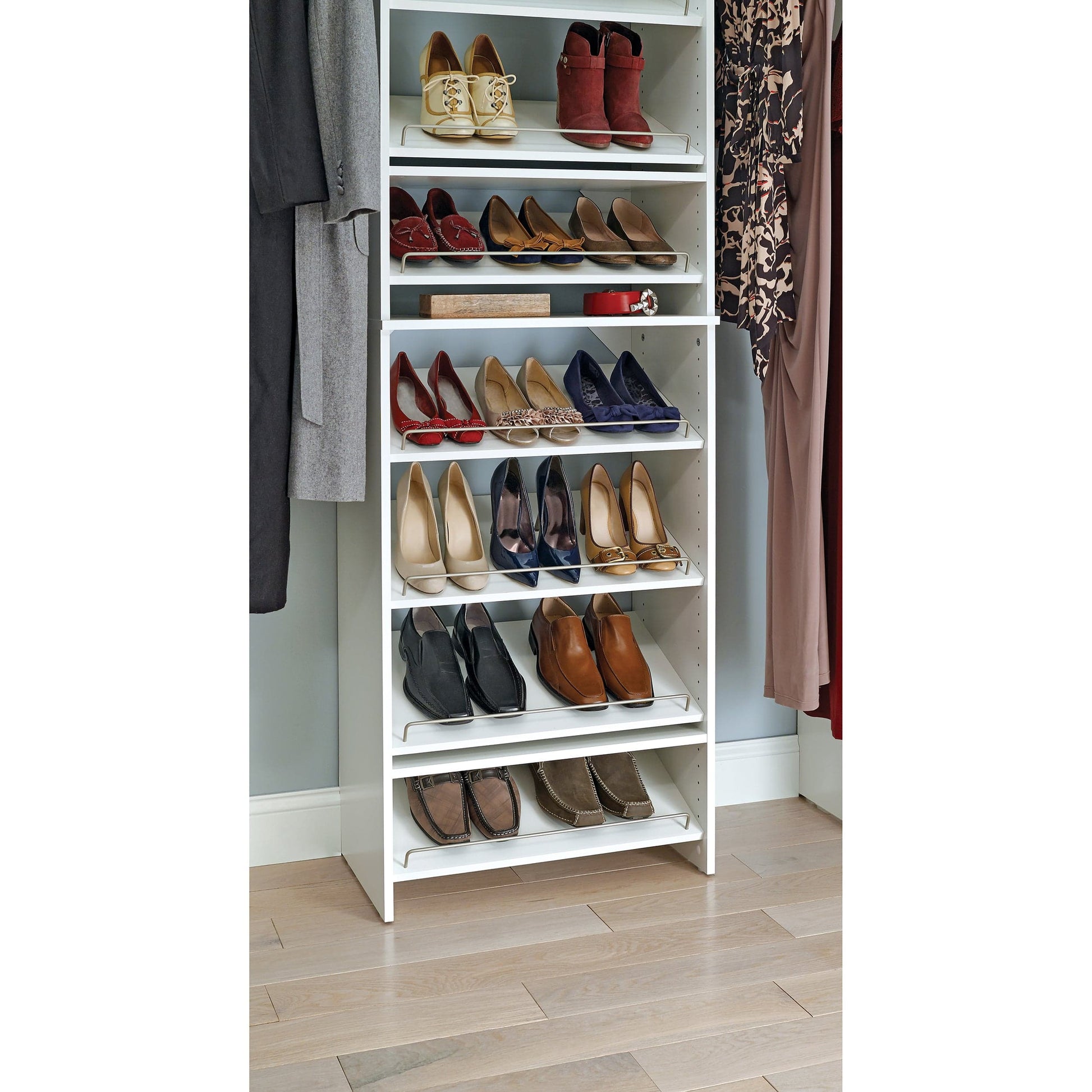 SuiteSymphony 25" W Angled Shoe Shelves, Pure White alt 0