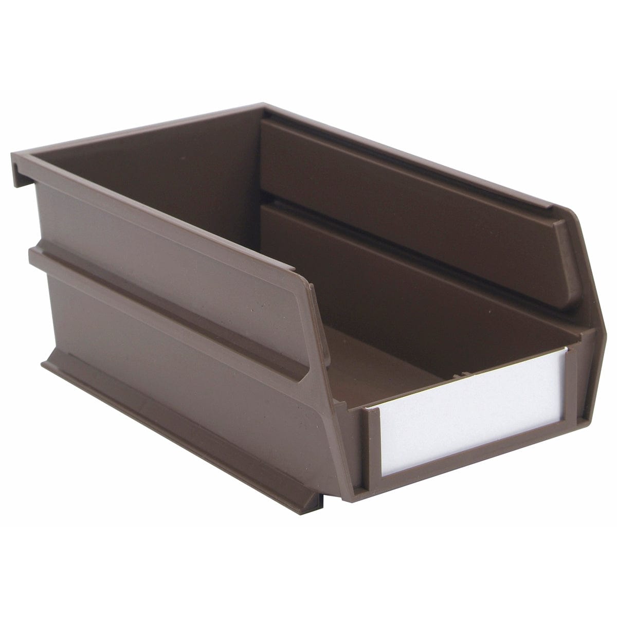 7-3/8" L x 4-1/8" W x 3" H Brown Stacking, Hanging, Interlocking Polypropylene Bins, 10 CT alt 0