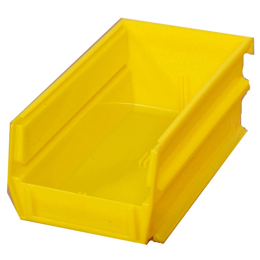 7-3/8" L x 4-1/8" W x 3" H Yellow Stacking, Hanging, Interlocking Polypropylene Bins, 6 CT alt 0